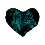 Angry Male Lion Predator Carnivore Standard 16  Premium Flano Heart Shape Cushions Front