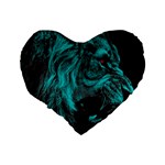 Angry Male Lion Predator Carnivore Standard 16  Premium Flano Heart Shape Cushions Back