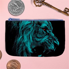 Angry Male Lion Predator Carnivore Large Coin Purse by uniart180623