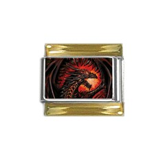 Dragon Gold Trim Italian Charm (9mm) by uniart180623