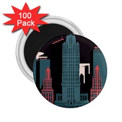 New York City Nyc Skyline Cityscape 2 25  Magnets (100 Pack)  by uniart180623