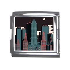 New York City Nyc Skyline Cityscape Mega Link Italian Charm (18mm) by uniart180623