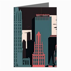 New York City Nyc Skyline Cityscape Greeting Cards (pkg Of 8) by uniart180623