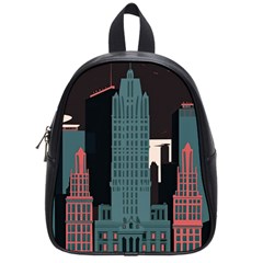 New York City Nyc Skyline Cityscape School Bag (small) by uniart180623