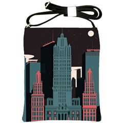 New York City Nyc Skyline Cityscape Shoulder Sling Bag by uniart180623