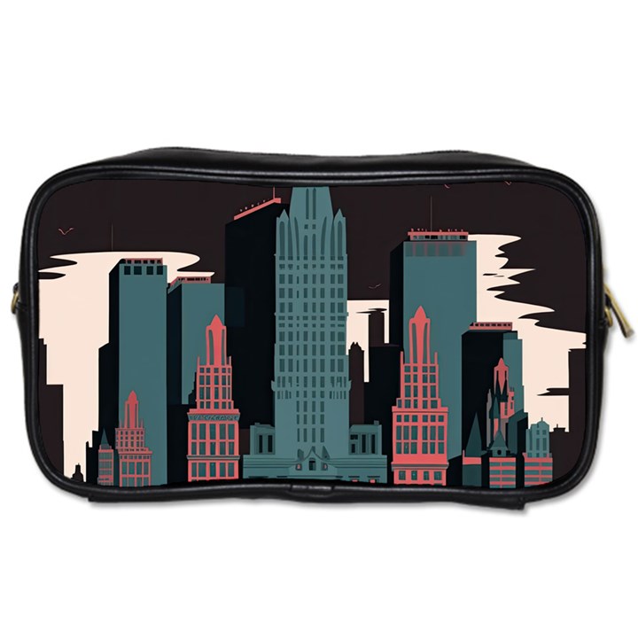 New York City Nyc Skyline Cityscape Toiletries Bag (One Side)