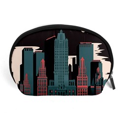 New York City Nyc Skyline Cityscape Accessory Pouch (large) by uniart180623