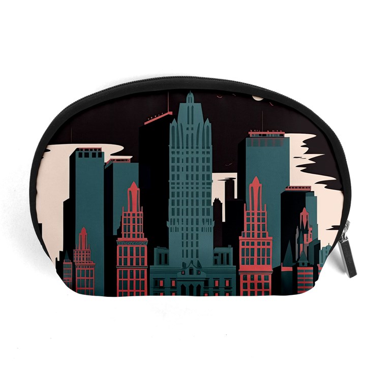 New York City Nyc Skyline Cityscape Accessory Pouch (Large)