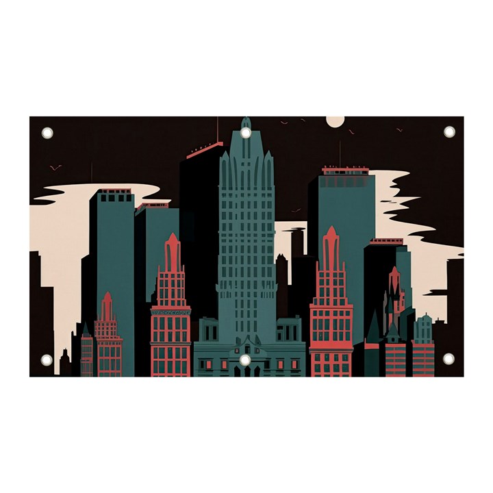 New York City Nyc Skyline Cityscape Banner and Sign 5  x 3 