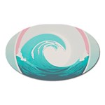 Tidal Wave Ocean Sea Tsunami Wave Minimalist Oval Magnet Front