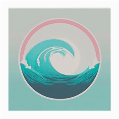 Tidal Wave Ocean Sea Tsunami Wave Minimalist Medium Glasses Cloth by uniart180623