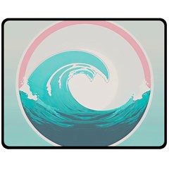 Tidal Wave Ocean Sea Tsunami Wave Minimalist Fleece Blanket (medium) by uniart180623