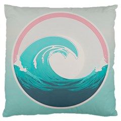 Tidal Wave Ocean Sea Tsunami Wave Minimalist Large Cushion Case (two Sides) by uniart180623