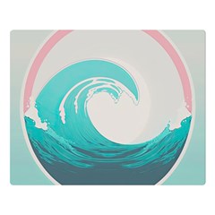 Tidal Wave Ocean Sea Tsunami Wave Minimalist Two Sides Premium Plush Fleece Blanket (large) by uniart180623