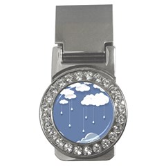 Clouds Rain Paper Raindrops Weather Sky Raining Money Clips (cz)  by uniart180623