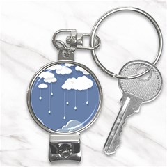 Clouds Rain Paper Raindrops Weather Sky Raining Nail Clippers Key Chain by uniart180623