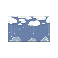 Clouds Rain Paper Raindrops Weather Sky Raining Sticker Rectangular (10 Pack) by uniart180623