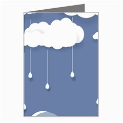 Clouds Rain Paper Raindrops Weather Sky Raining Greeting Card by uniart180623