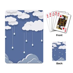 Clouds Rain Paper Raindrops Weather Sky Raining Playing Cards Single Design (rectangle) by uniart180623