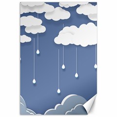 Clouds Rain Paper Raindrops Weather Sky Raining Canvas 12  X 18  by uniart180623