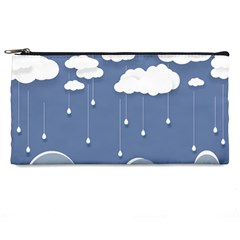 Clouds Rain Paper Raindrops Weather Sky Raining Pencil Case by uniart180623