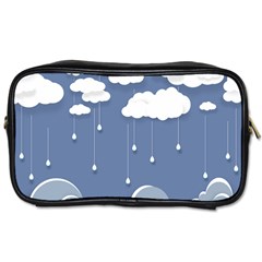 Clouds Rain Paper Raindrops Weather Sky Raining Toiletries Bag (one Side) by uniart180623