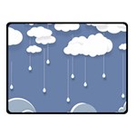 Clouds Rain Paper Raindrops Weather Sky Raining Fleece Blanket (Small) 50 x40  Blanket Front