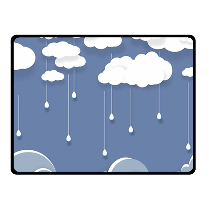 Clouds Rain Paper Raindrops Weather Sky Raining Fleece Blanket (Small)