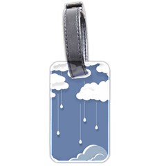 Clouds Rain Paper Raindrops Weather Sky Raining Luggage Tag (two Sides) by uniart180623