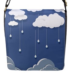 Clouds Rain Paper Raindrops Weather Sky Raining Flap Closure Messenger Bag (s) by uniart180623