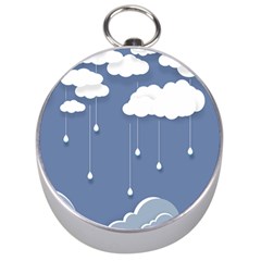 Clouds Rain Paper Raindrops Weather Sky Raining Silver Compasses by uniart180623