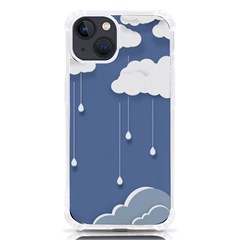 Clouds Rain Paper Raindrops Weather Sky Raining Iphone 13 Tpu Uv Print Case by uniart180623