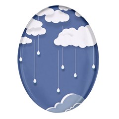 Clouds Rain Paper Raindrops Weather Sky Raining Oval Glass Fridge Magnet (4 Pack) by uniart180623