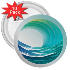 Tsunami Tidal Wave Wave Minimalist Ocean Sea 3  Buttons (10 Pack)  by uniart180623