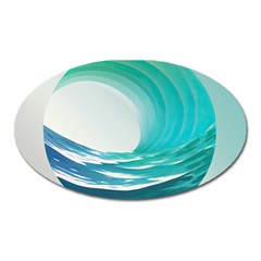 Tsunami Tidal Wave Wave Minimalist Ocean Sea Oval Magnet by uniart180623