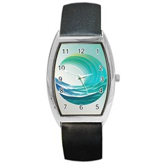 Tsunami Tidal Wave Wave Minimalist Ocean Sea Barrel Style Metal Watch by uniart180623