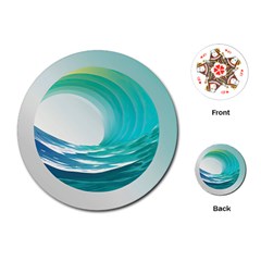 Tsunami Tidal Wave Wave Minimalist Ocean Sea Playing Cards Single Design (round) by uniart180623