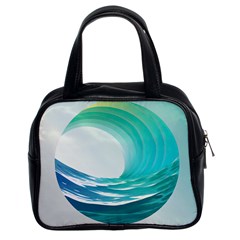 Tsunami Tidal Wave Wave Minimalist Ocean Sea Classic Handbag (two Sides) by uniart180623