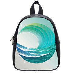 Tsunami Tidal Wave Wave Minimalist Ocean Sea School Bag (small) by uniart180623