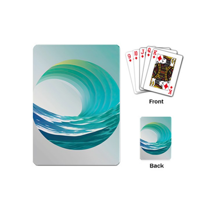 Tsunami Tidal Wave Wave Minimalist Ocean Sea Playing Cards Single Design (Mini)