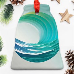 Tsunami Tidal Wave Wave Minimalist Ocean Sea Bell Ornament (two Sides) by uniart180623