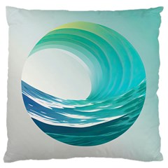 Tsunami Tidal Wave Wave Minimalist Ocean Sea Large Cushion Case (one Side) by uniart180623