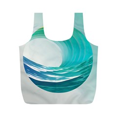 Tsunami Tidal Wave Wave Minimalist Ocean Sea Full Print Recycle Bag (m) by uniart180623