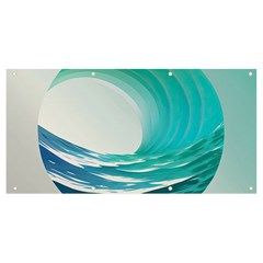 Tsunami Tidal Wave Wave Minimalist Ocean Sea Banner And Sign 8  X 4  by uniart180623