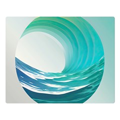 Tsunami Tidal Wave Wave Minimalist Ocean Sea Premium Plush Fleece Blanket (large) by uniart180623