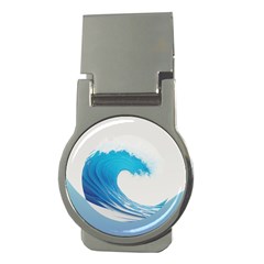 Wave Tsunami Tidal Wave Ocean Sea Water Money Clips (round)  by uniart180623