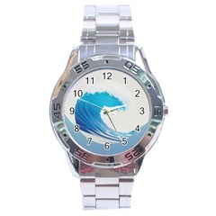 Wave Tsunami Tidal Wave Ocean Sea Water Stainless Steel Analogue Watch by uniart180623