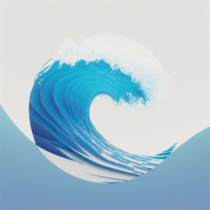 Wave Tsunami Tidal Wave Ocean Sea Water Play Mat (Rectangle)