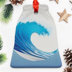 Wave Tsunami Tidal Wave Ocean Sea Water Bell Ornament (two Sides) by uniart180623