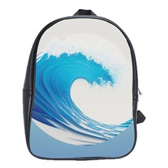 Wave Tsunami Tidal Wave Ocean Sea Water School Bag (xl) by uniart180623